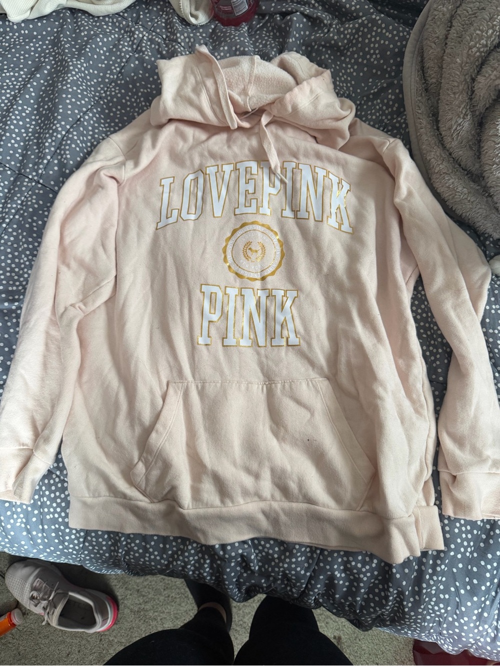 PINK Victoria's Secret Light Pink Hoodie with Drawstring